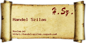 Handel Szilas névjegykártya